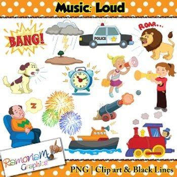 Music, Loud sounds Clip art set is part of a 6 piece series that ...