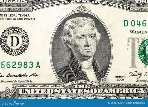 Portrait of Thomas Jefferson on a Two Dollar Bill. Stock Photo - Image of states, jefferson ...