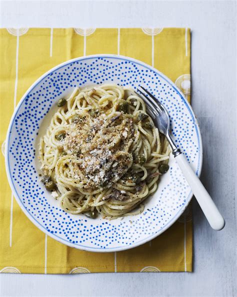 Pasta with anchovies and capers recipe | delicious. magazine