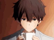 Anime Drinking Coffee Gif Cute girls doing cute things if those things ...