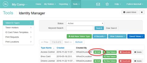 Managing token types – WhosOnLocation | Help Center