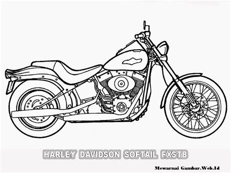 Mewarnai Gambar Motor Harley-Davidson | Mewarnai Gambar