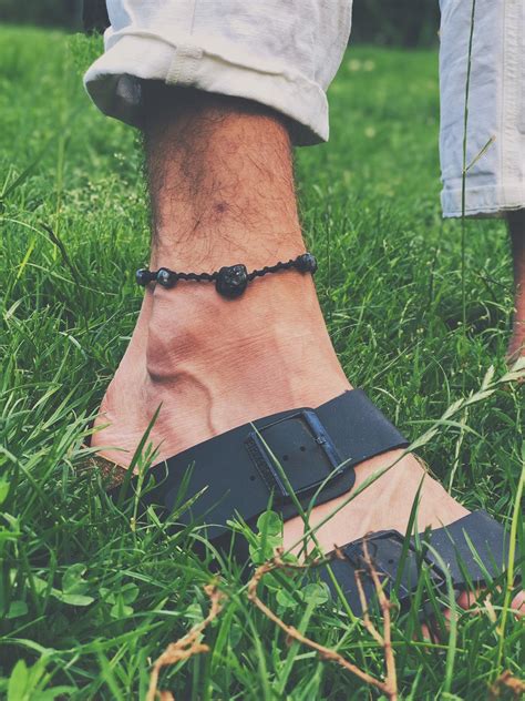 Mens Black Anklet Elegant Anklet Tourmaline and Labradorite Bracelet ...