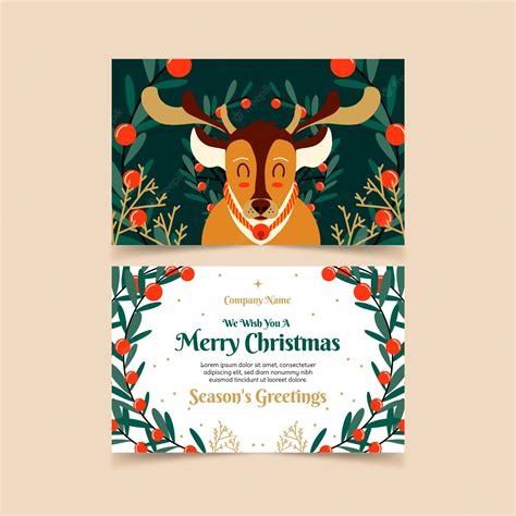 Free Vector | Flat business christmas cards template