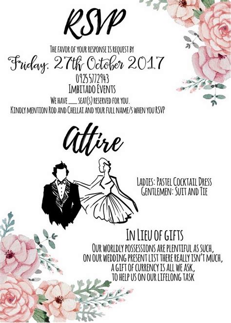 Image Result For Wedding Invitations With Attire Deta - vrogue.co