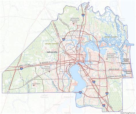 Map of Duval County, Florida - Địa Ốc Thông Thái