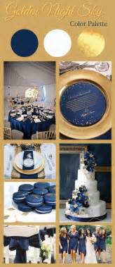 Golden Night Sky Color Palette for Weddings | Features Navy Blue, White ...