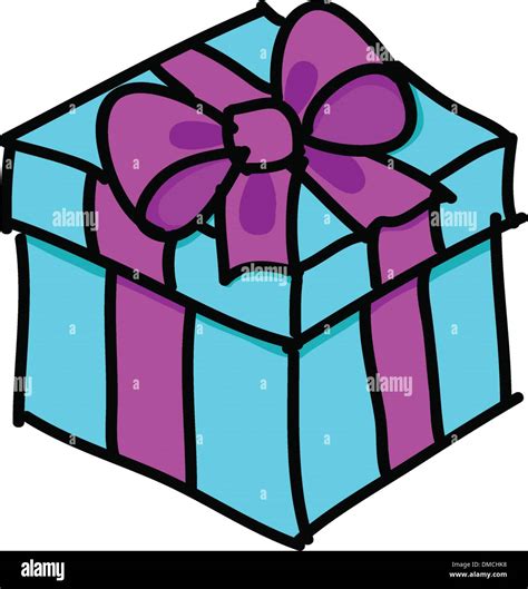 Blue gift box with pink ribbon and a bow Stock Vector Image & Art - Alamy