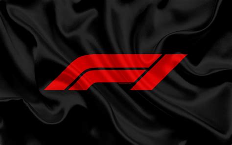 Download wallpapers New F1 logo, silk flag, black silk, Formula 1, emblem, new logo for desktop ...