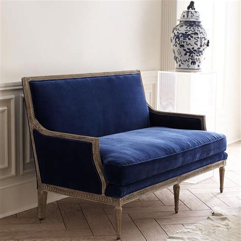 Blue Velvet Settee #luxurylivingroom | Blue furniture, Furniture ...