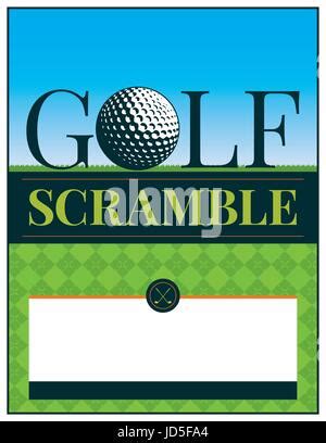 A template for a golf tournament scramble invitation flyer. Vector EPS ...