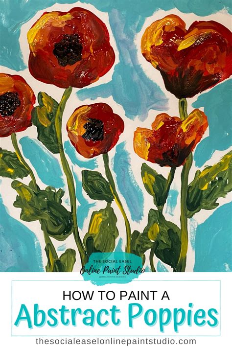 how to paint abstract poppies in acrylic