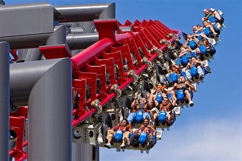 X2 at Six Flags Magic Mountain in Valencia, California, a 4D coaster featuring seats that can ...