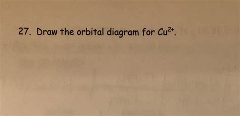 Solved 27. Draw the orbital diagram for Cu2*. | Chegg.com