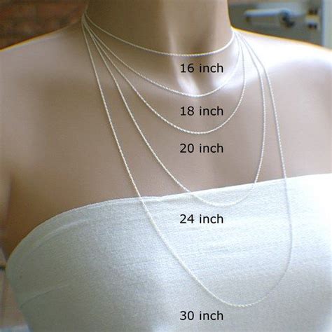 Necklace lengths | Sterling silver chain necklace, Thin silver chain ...