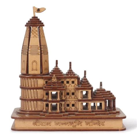 SHRI RAM MANDIR Ayodhya 3D Model Wooden Hand Carved Temple (6 inches) £ ...