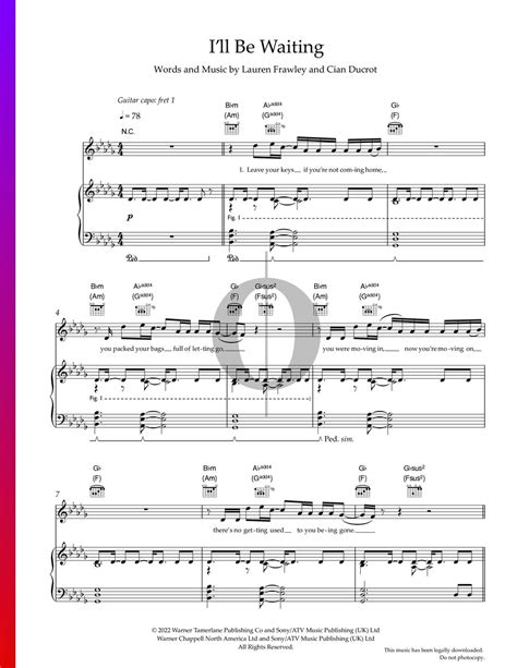 I'll Be Waiting (Cian Ducrot) Piano Sheet Music - OKTAV