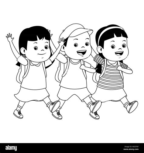 Child Going To School Clipart Black And White