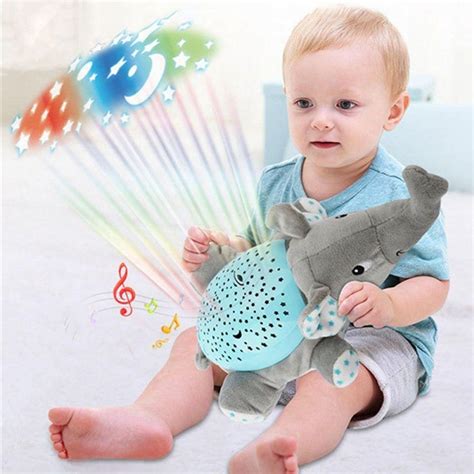 Baby Sleep Plush Toys LED Lighting Stuffed Animal LED Night Lamp With Music Star Projector Light ...