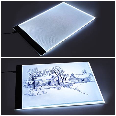 1pc A4 LED Art Stencil Board Light Pad Tracing Drawing Table Board for ...