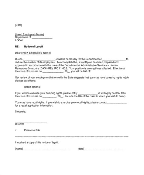 Employee Layoff Letter Template