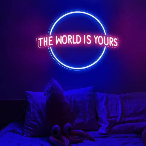 The World is Yours Neon Sign Pink Led Light Neon Sign - Etsy