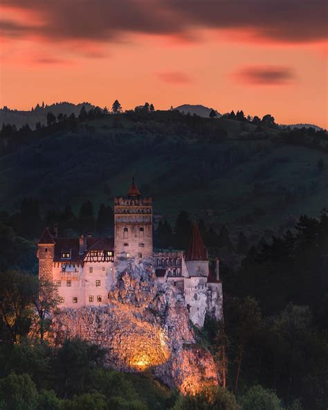 Night falls on Dracula’s Castle in Romania. —- Brân Castle is often thought of a... | Dracula ...