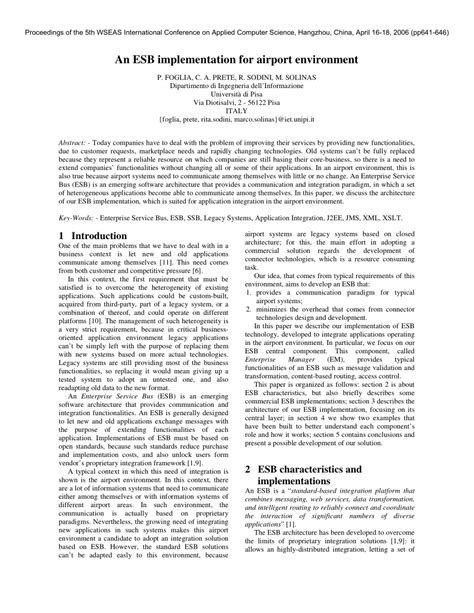 (PDF) An ESB implementation for airport environment