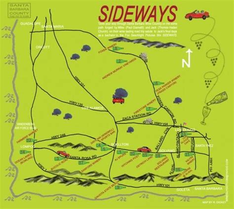 Our Trip compared to Sideways-map Solvang California, Wine Country California, Winery Map, Wine ...