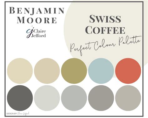 Swiss Coffee by Benjamin Moore Interior Paint Color Palette | Etsy Canada