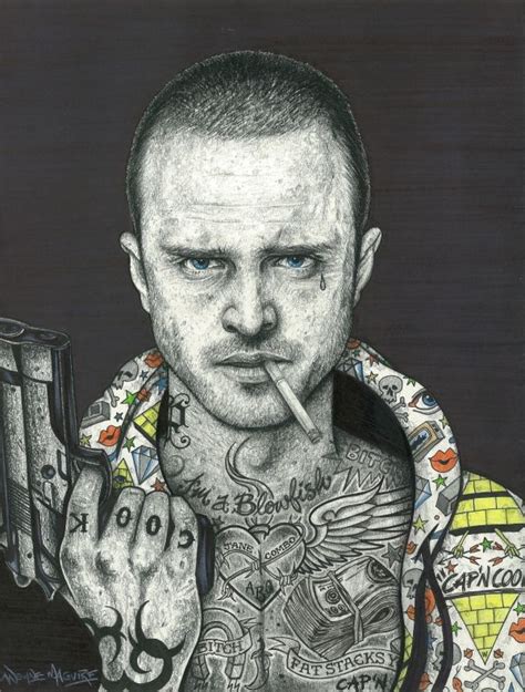 'Jesse Pinkman inked' Poster, picture, metal print, paint by Wayne Maguire | Displate ...