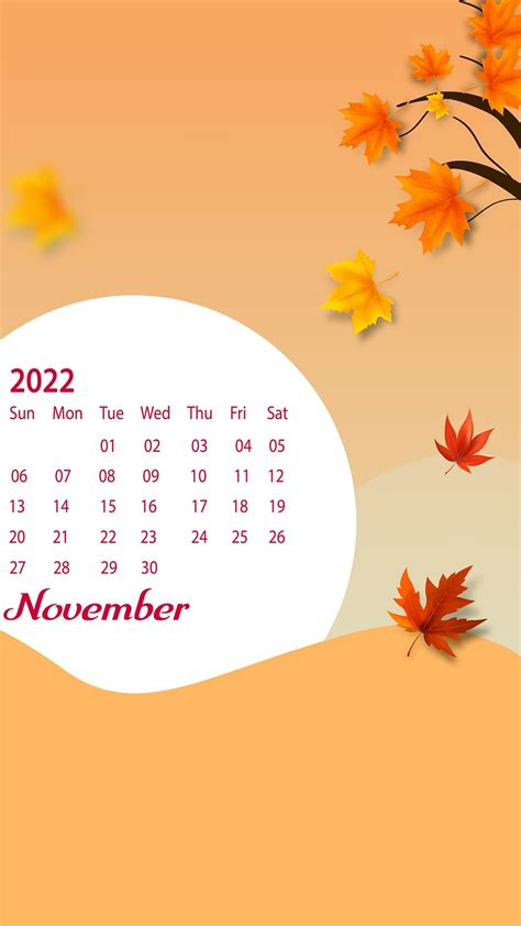 November Calendar 2022 Wallpapers - TubeWP