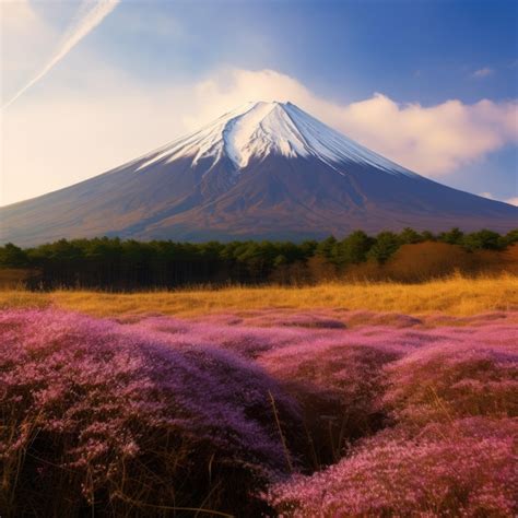 Premium AI Image | Landscape of mount fuji covered by snow over ...