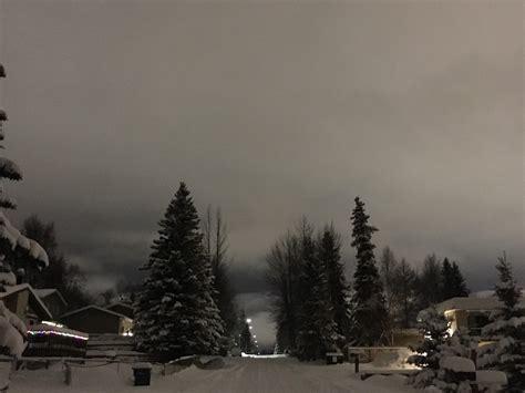 In Alaska it’s dark in the winter unless you’re in town with overcast ...