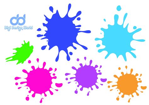 Paint Splatter SVG Bundle Paint Splash Clip Art Digital Paint Splats Svg, Paint Ink Splatter ...