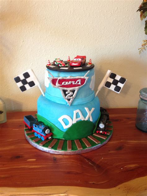 Cars 2 and Thomas the Tank Engine | Kids birthday, Cake, Birthday