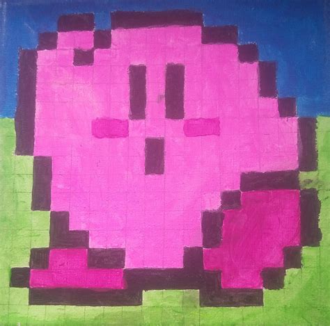 I made a Kirby pixel art (20cm x 20cm) : r/Kirby