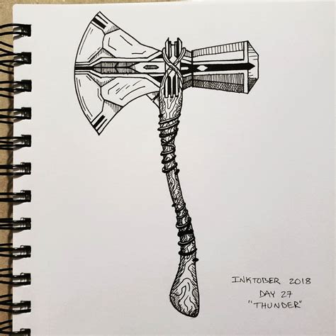 Thor Stormbreaker Drawing Thor s stormbreaker axe by herban props