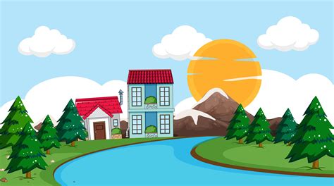 Rural village in nature 433380 Vector Art at Vecteezy