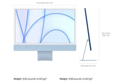 iMac 24 Size, Weight and Box Dimensions - Size-Charts.com - When size ...