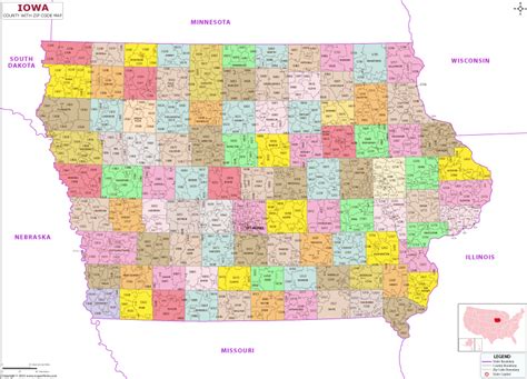 Iowa County Zip Codes Map