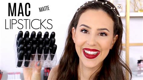 MAC Lipstick Collection || Matte Finish Review || Favorites, Swatches & Wear Test - YouTube