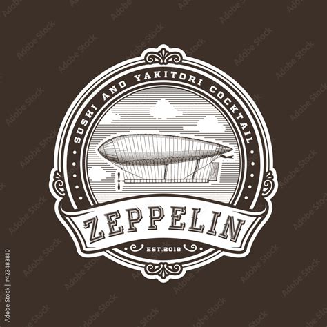 vintage zeppelin emblem logo vector design illustration Stock Vector ...