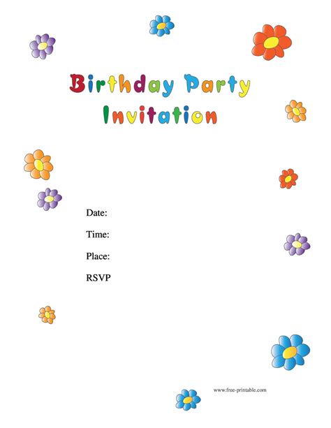 Birthday Invitation Printable Templates Free | Lambert