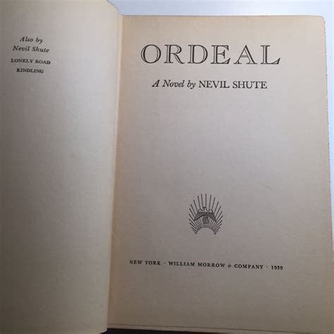 1939 Nevil Shute First Edition "Ordeal" Book | Chairish