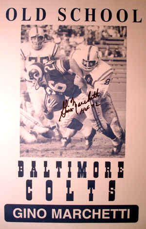 Gino Marchetti Baltimore Colts Football Autographed Picture Photo