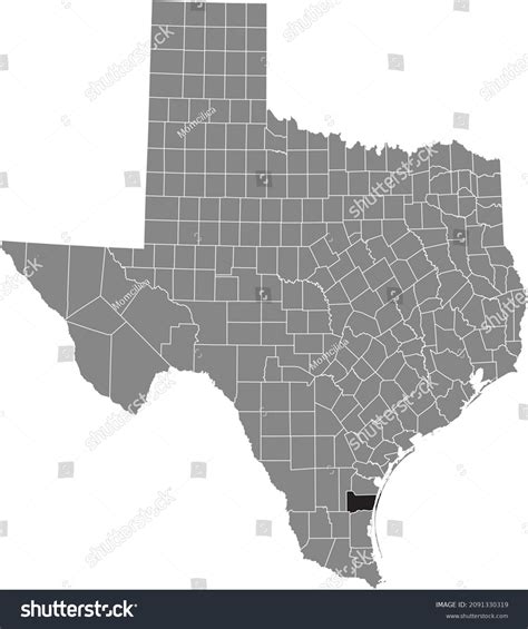 Black Highlighted Location Map Kleberg County Stock Vector (Royalty ...