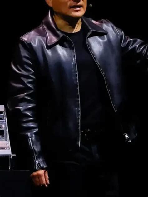 Nvidia CEO Jensen Huang Black Leather Jacket