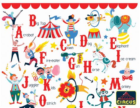 A2 Circus Alphabet Poster Children's Art Print Kids Wall | Etsy