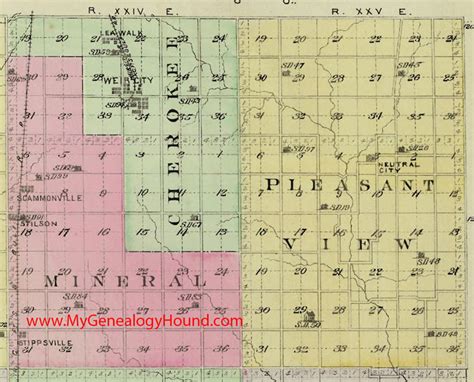 Northeast Cherokee County, Kansas 1887 Map